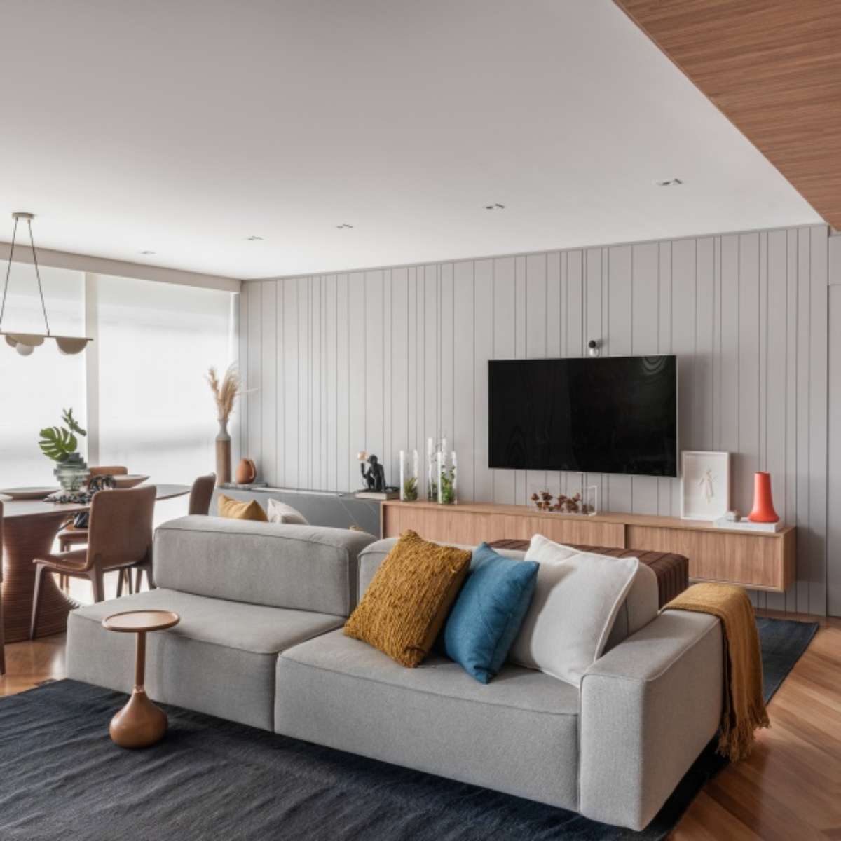 ideias de decoração sala sofá cinza