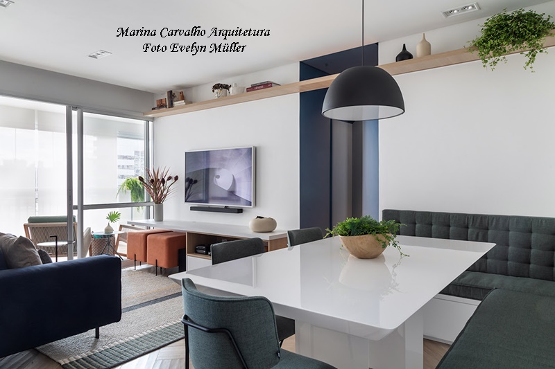 iluminação sala de estar e jantar integradas