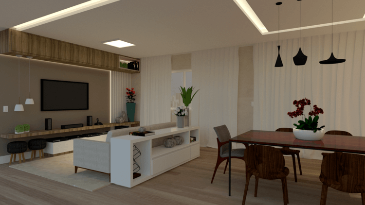como integrar sala de estar e jantar