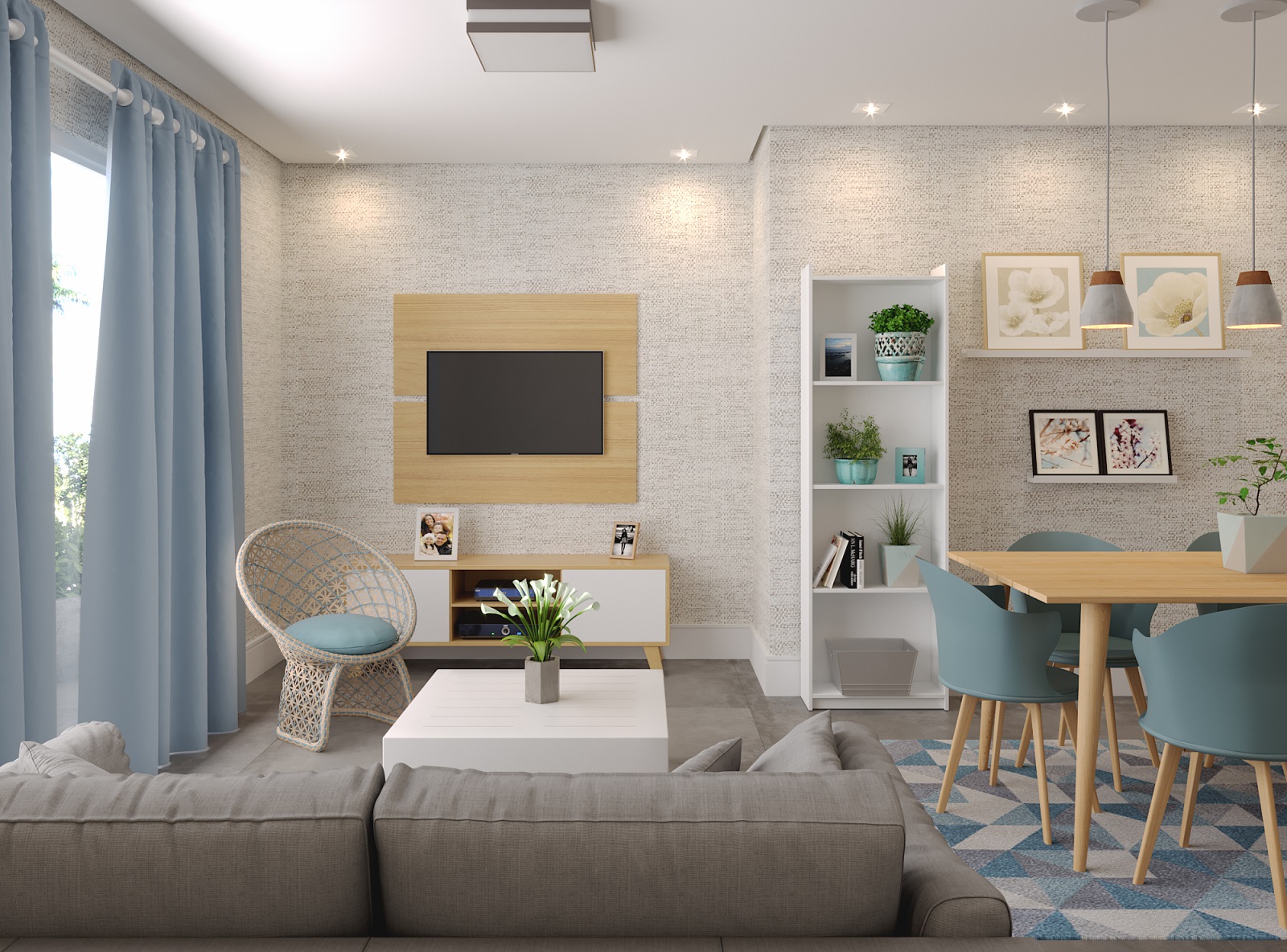sala de estar e jantar integradas pequenas apartamento