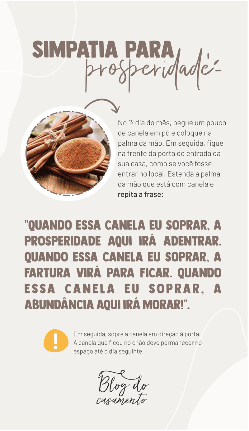 simpatia da canela dia primeiro