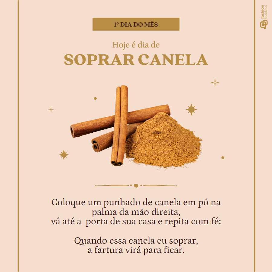 soprar canela prosperidade