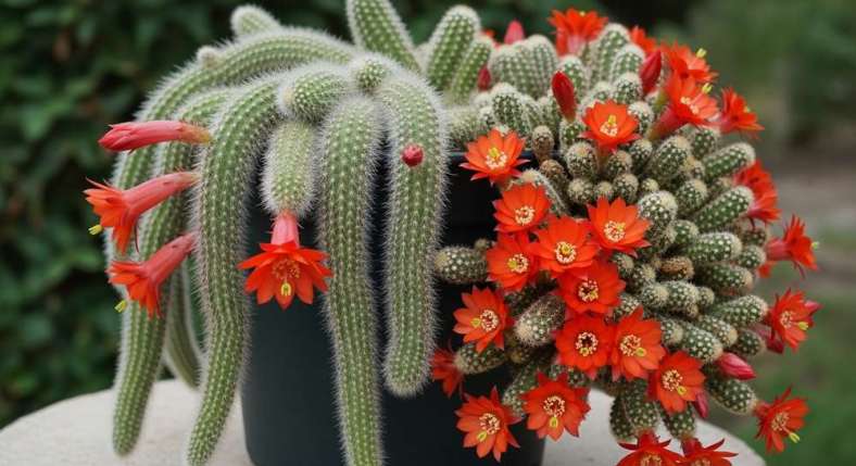 cactos de pequeno porte com flores