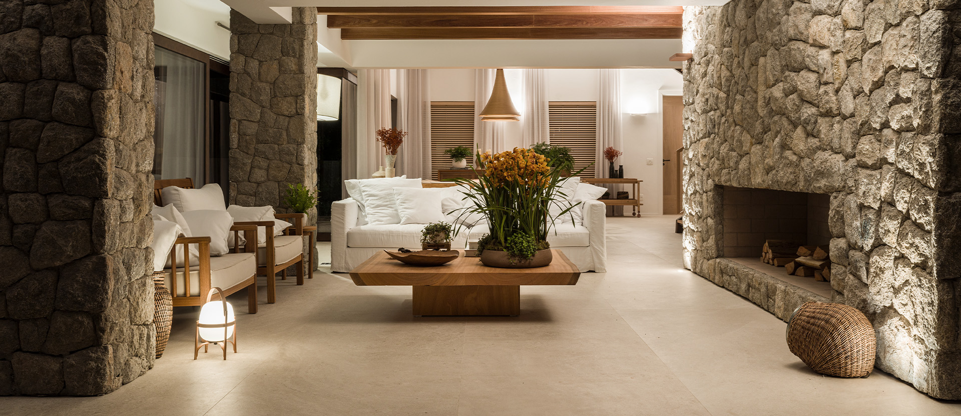 decoração com pedras rústicas