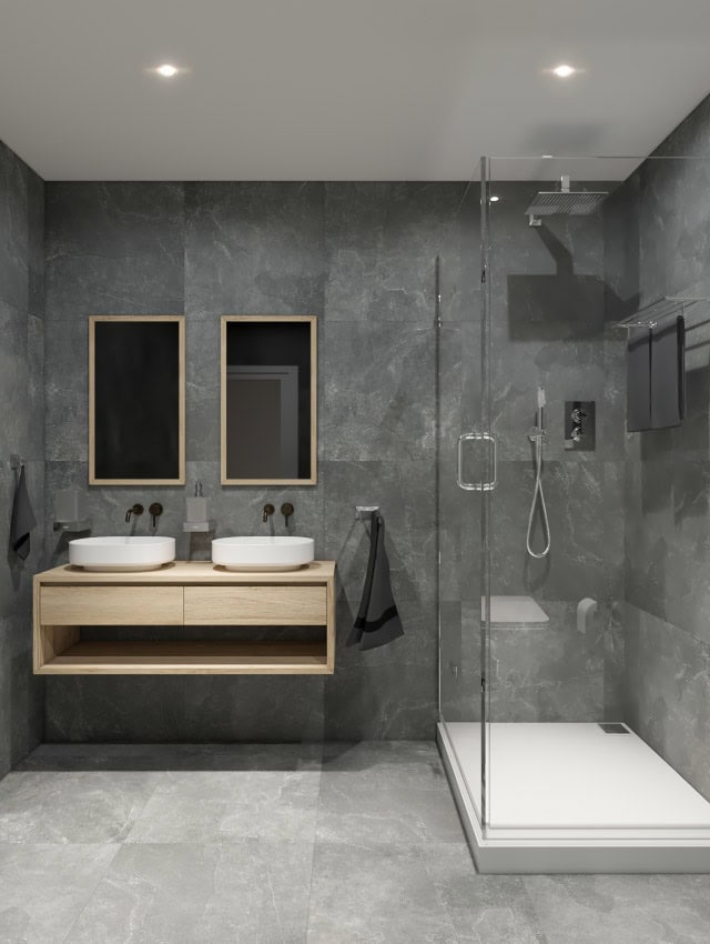 cimento queimado bege banheiro lavabo