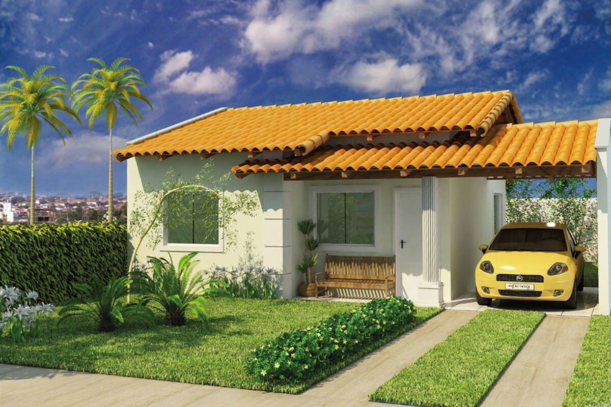 plantas de casas com garagem lateral simples