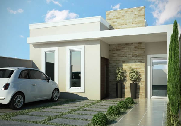 plantas de casas com garagem lateral simples