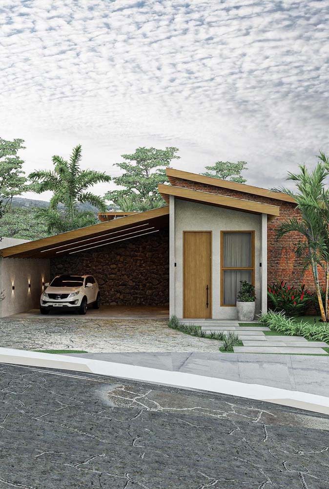 casas com corredor lateral e garagem