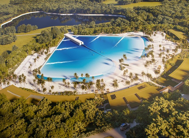 condomínio com lago artificial