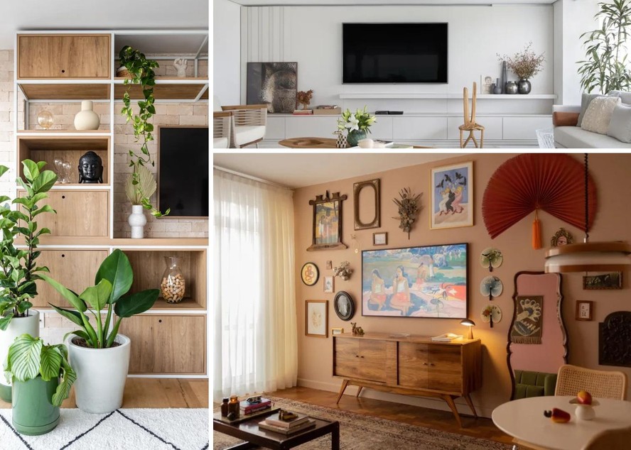 decoração sala com painel de tv