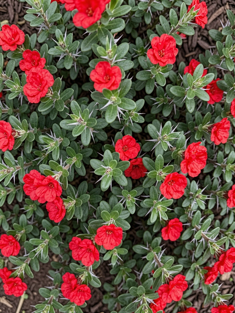 Folhas verdes de ora-pro-nobis com espinhos e pequenas flores brancas
