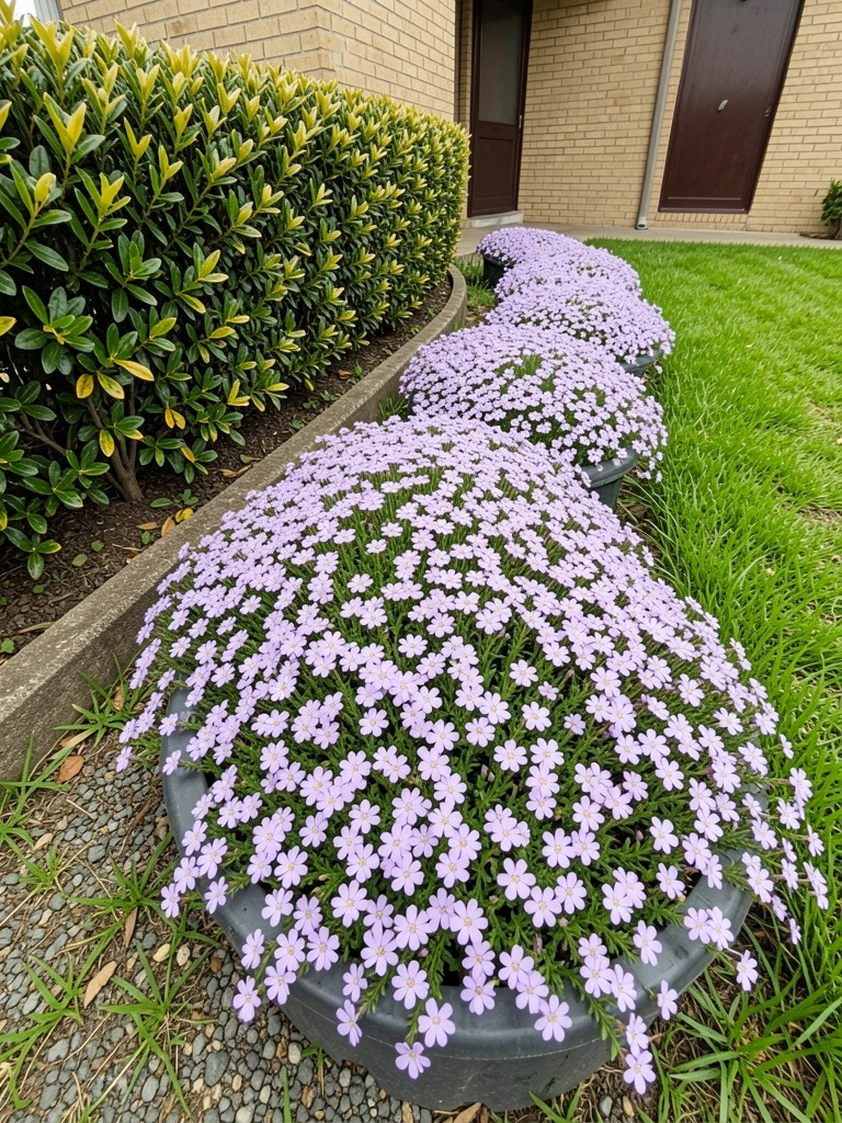 Flores roxas claras de quaresmeira-rasteira em meio à folhagem verde
