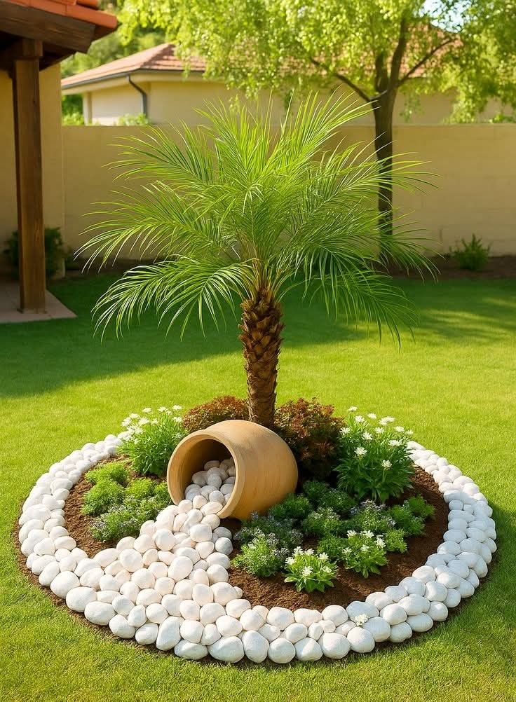 jardim de baixa manutenção com pedras