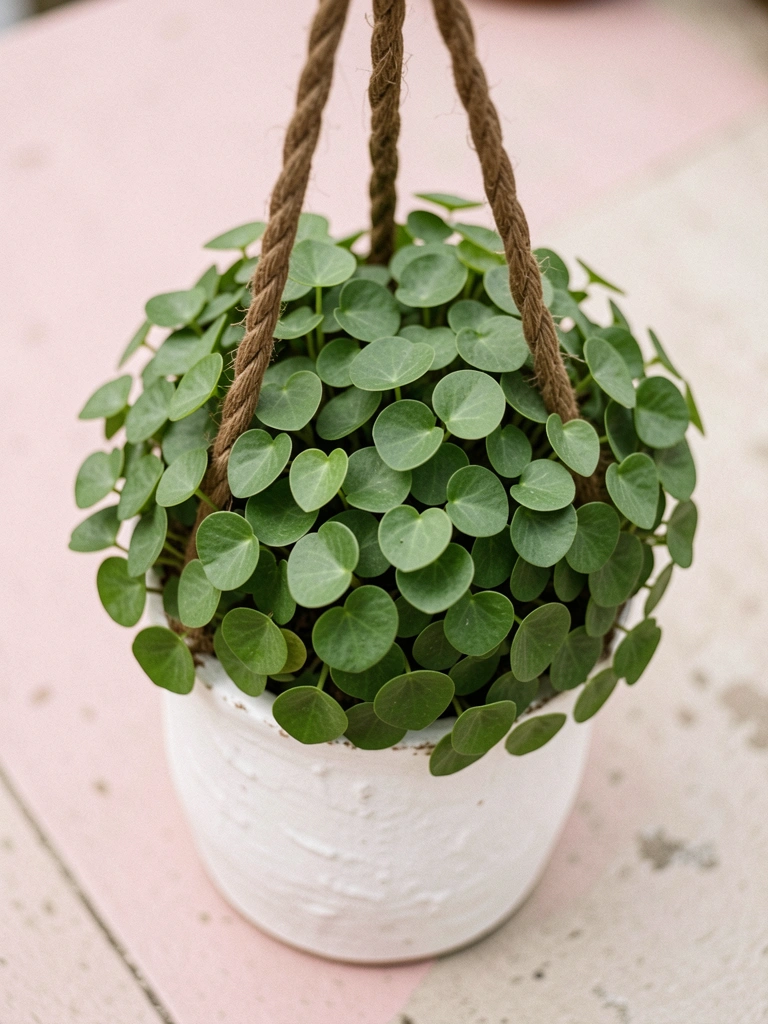 Planta jiboia com folhas verdes em formato de coração em vaso branco