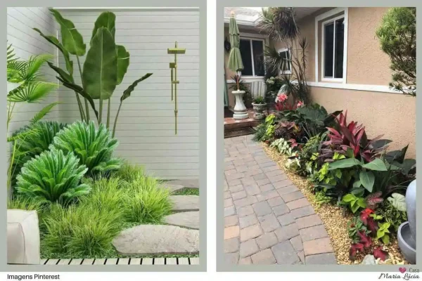 fachada casa com jardim moderno