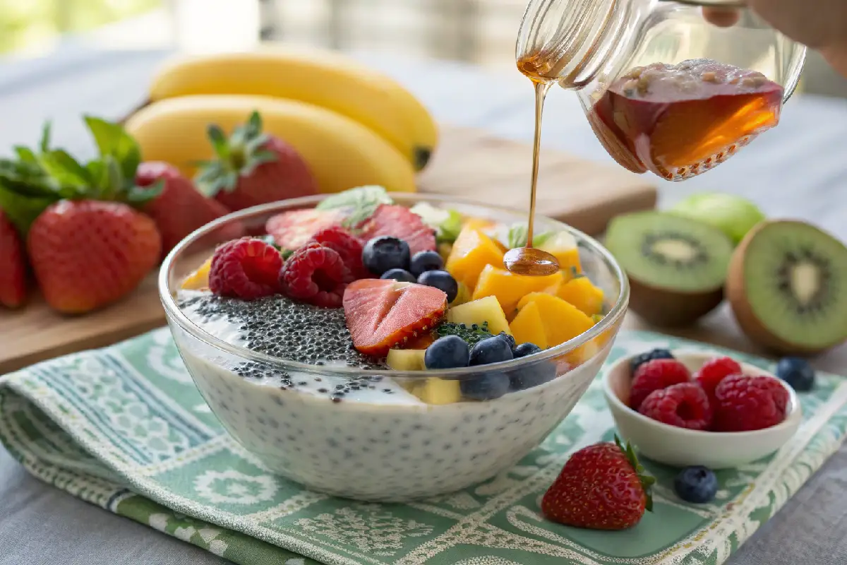 iogurte natural e frutas