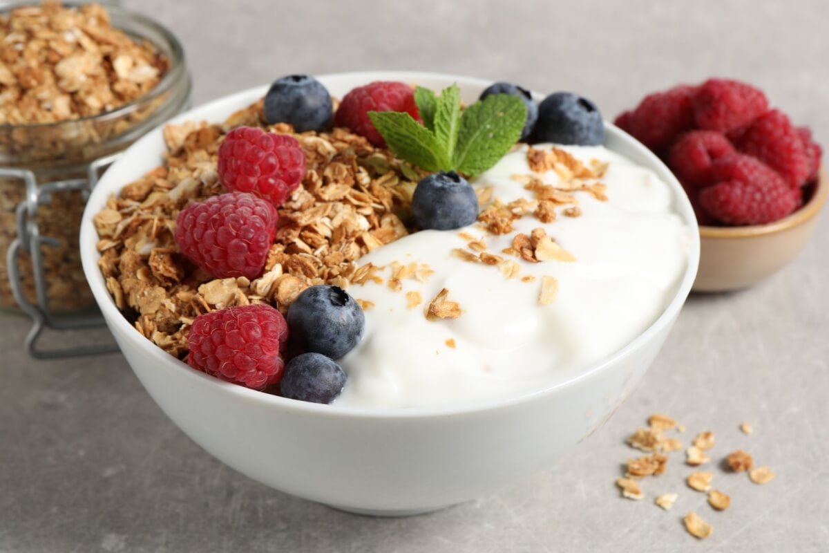 overnight oats com iogurte
