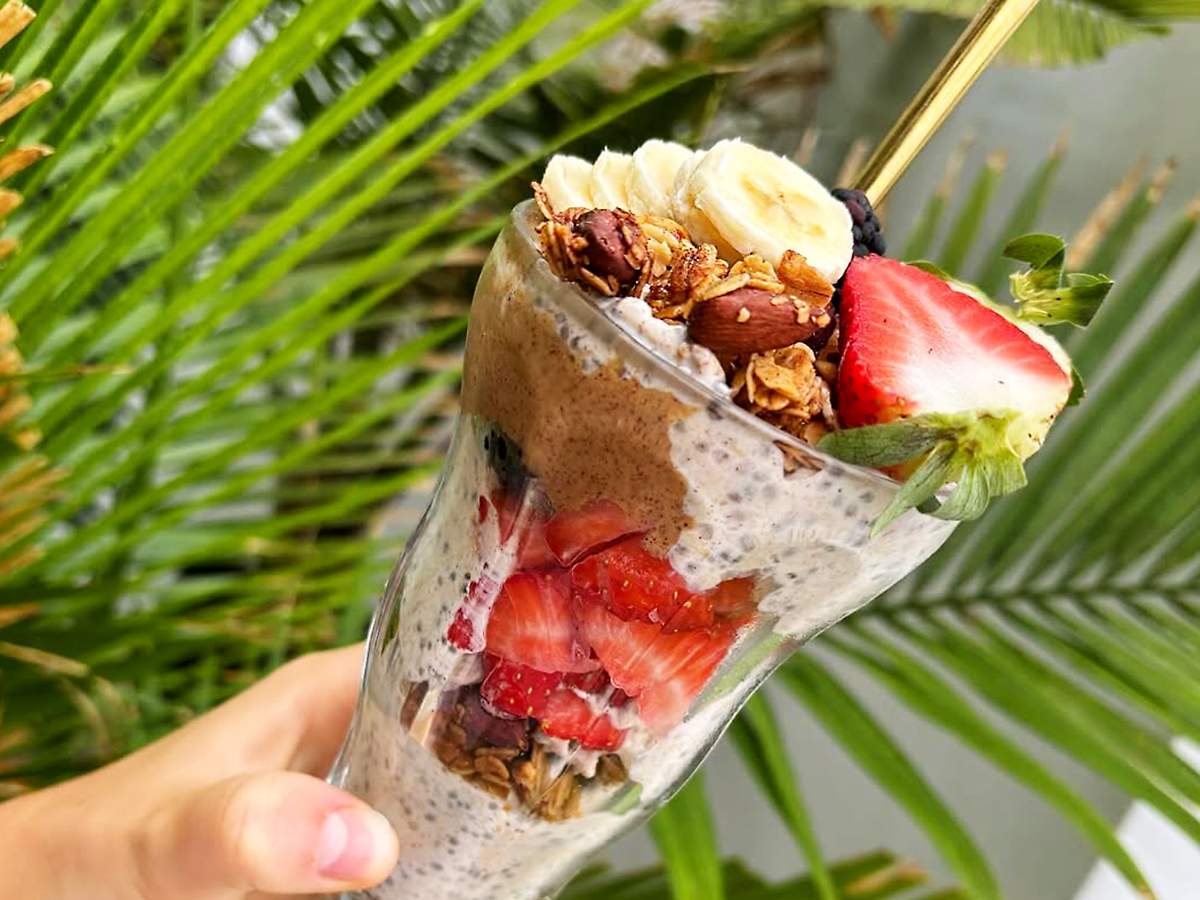overnight oats com iogurte