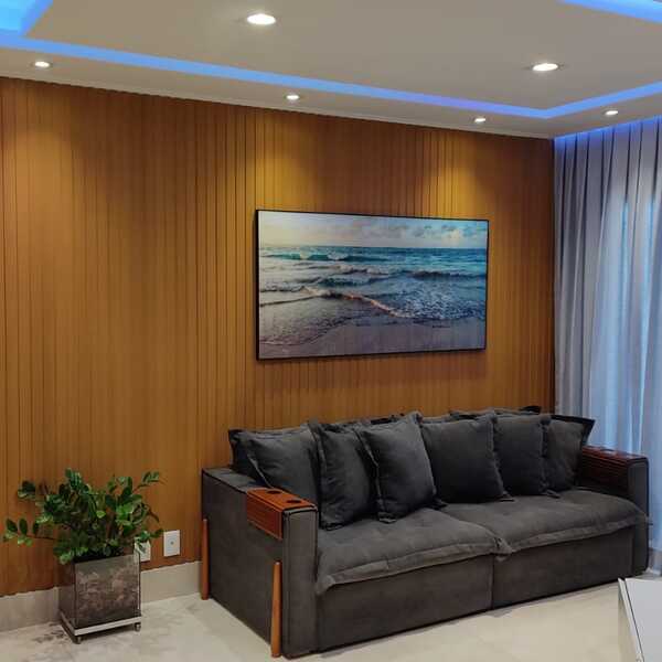 painel ripado sala pequena