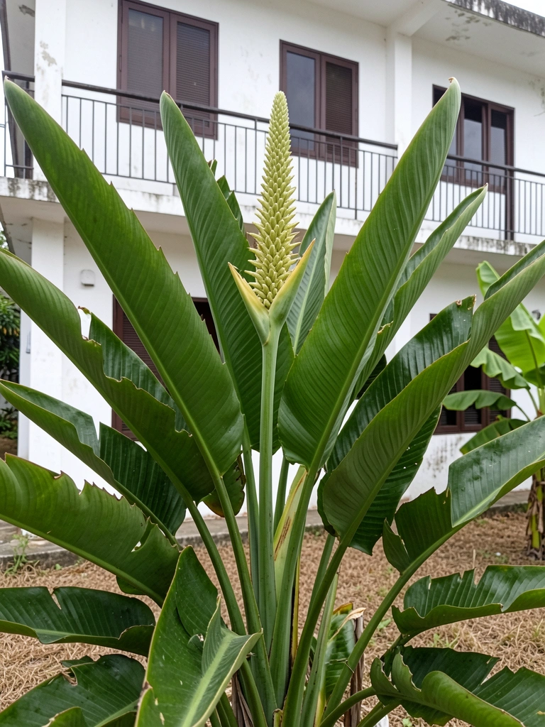 Fachada de casa com trepadeira verde cobrindo a parede ao lado da janela.