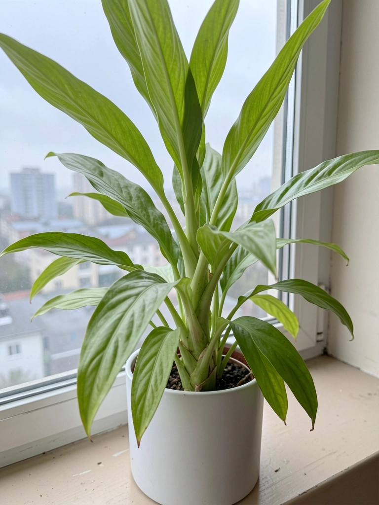Vaso de cerâmica branca com planta pau d