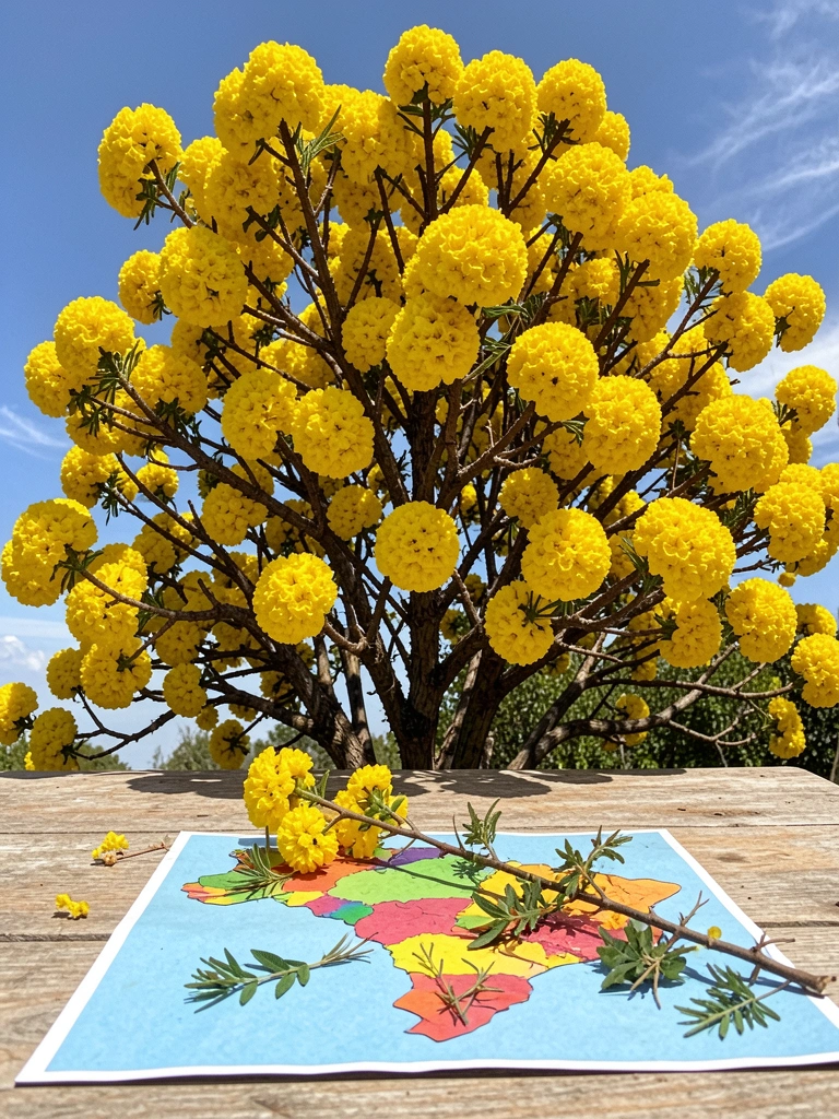 Mapa do Brasil com recortes de biomas e ilustrações de plantas nativas.