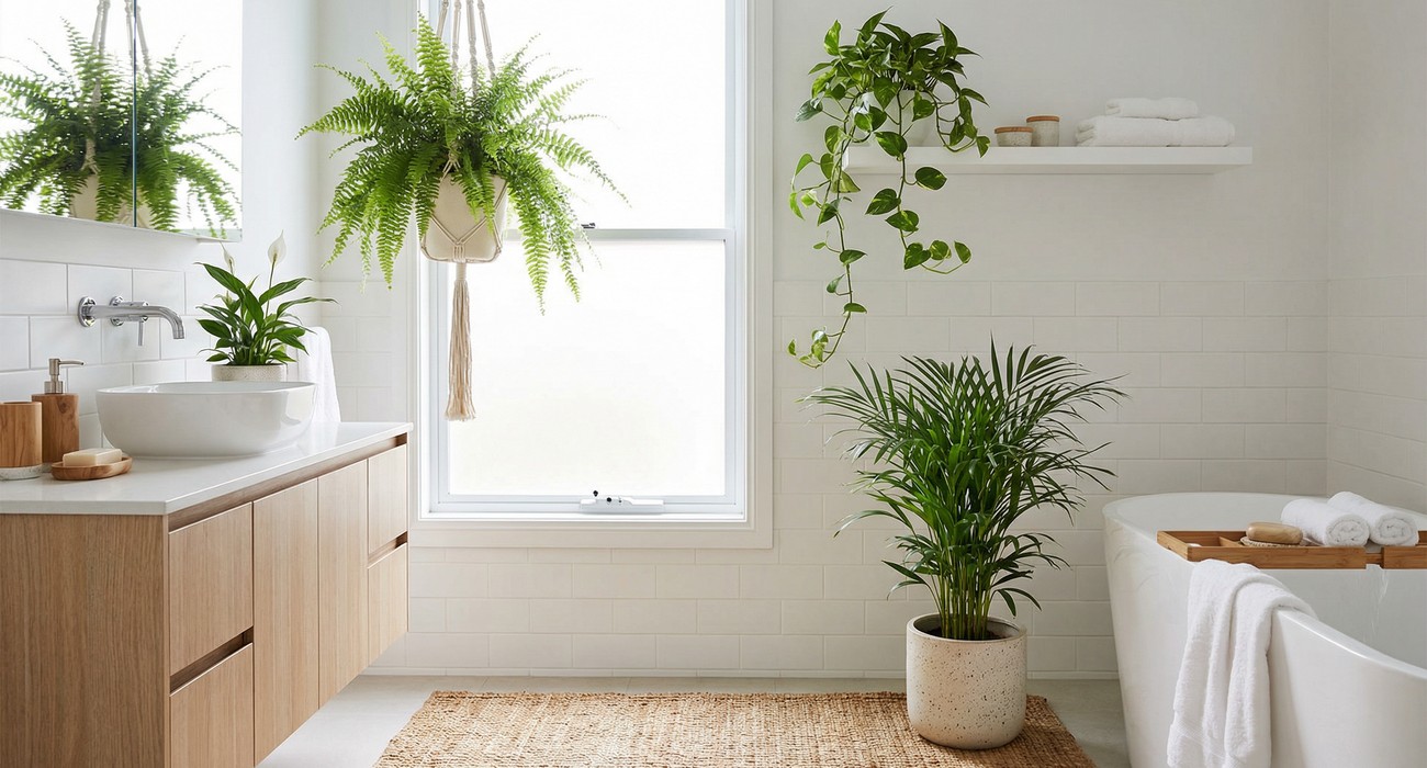 como cuidar de plantas no banheiro