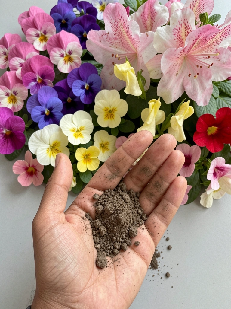 Mãos segurando terra seca que escorre entre os dedos.