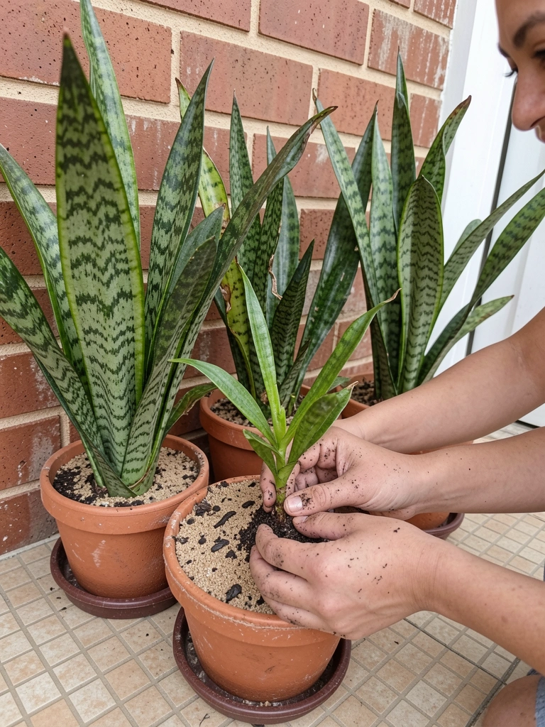 Mãos plantando muda em solo arenoso com matéria orgânica