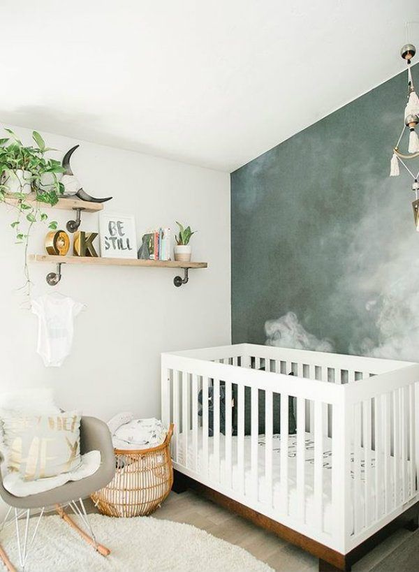 quarto de bebê verde e cinza menino