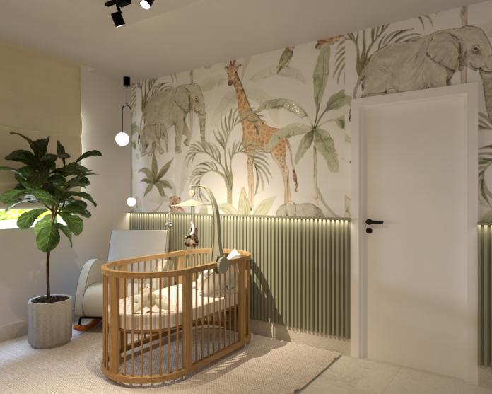 quarto de bebê estilo safari
