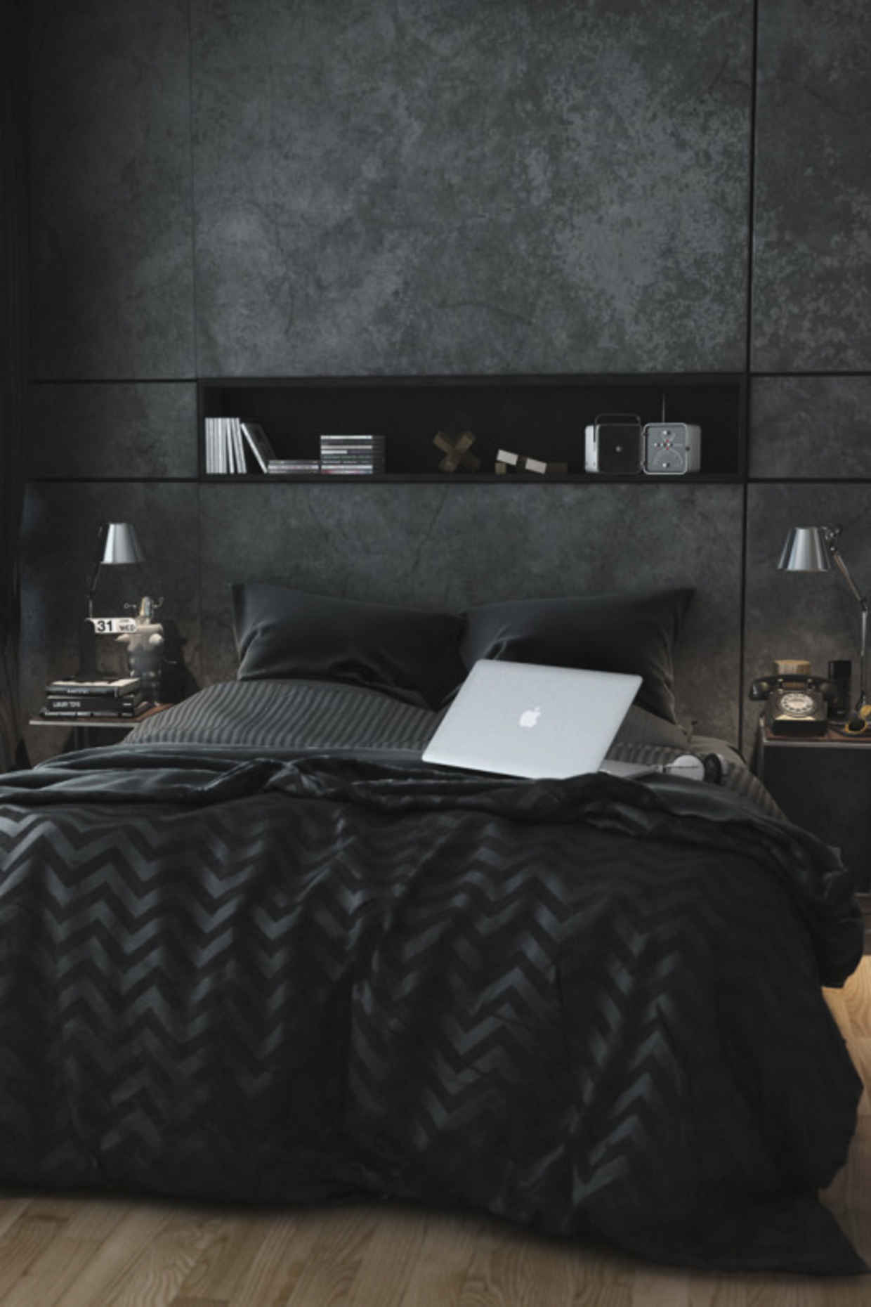 quarto preto masculino