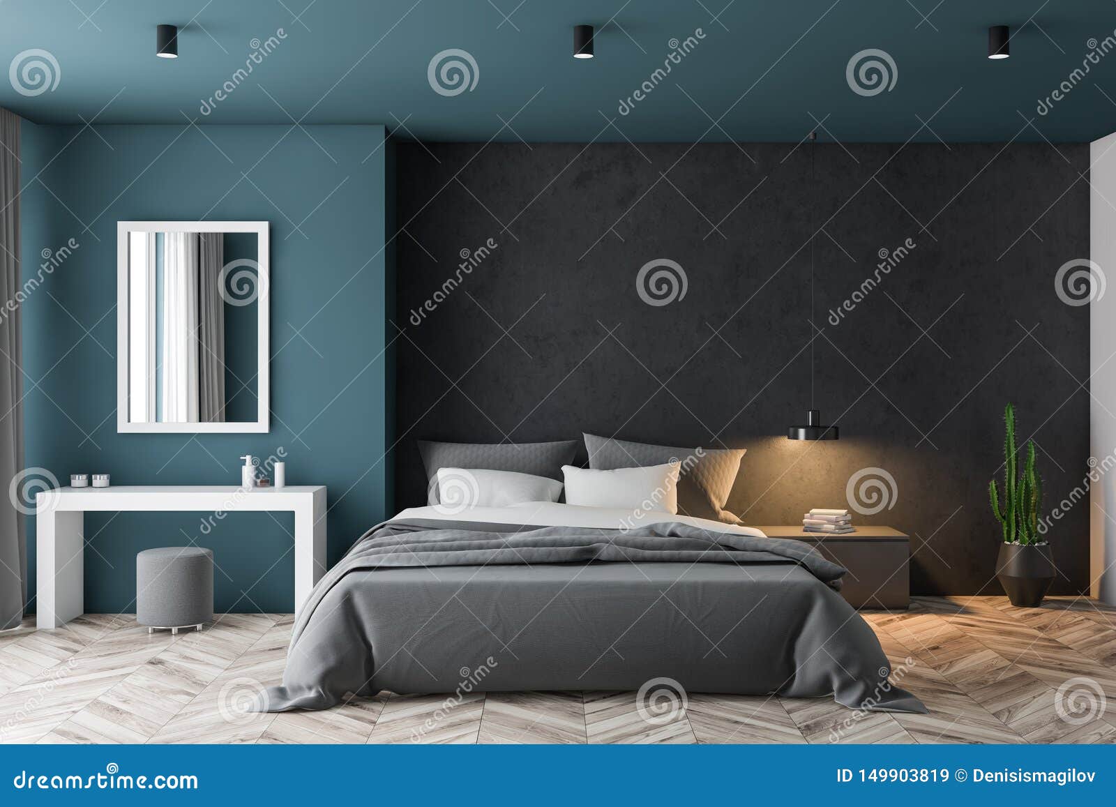 quarto escuro elegante