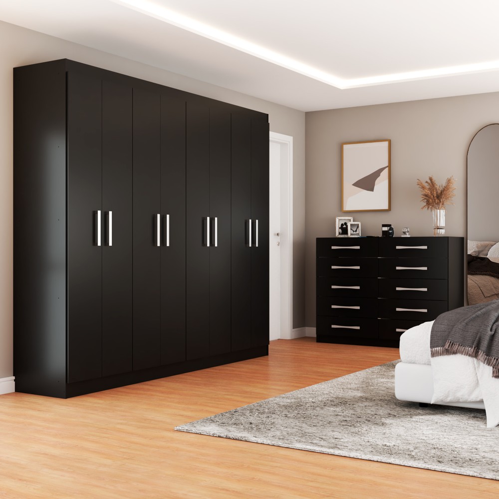 quarto preto minimalista