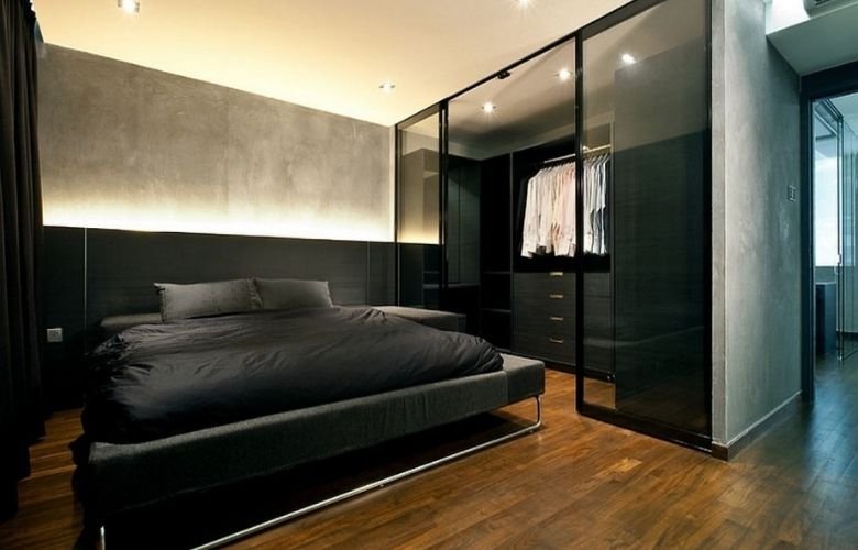 decoração quarto preto moderno