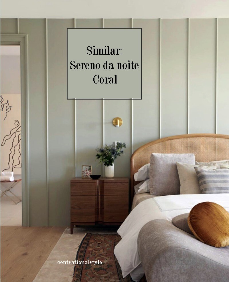 quarto verde musgo e madeira clara
