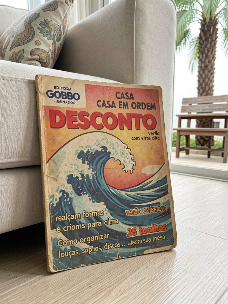 Capa de revista antiga com data 1953 em tons sépia