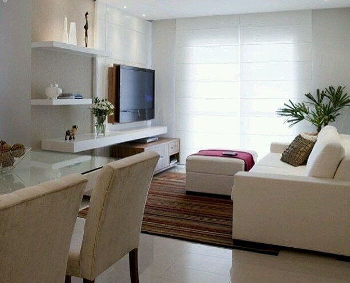 integrar sala de jantar e estar em apartamento pequeno