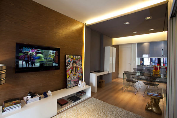 integrar sala de jantar e estar em apartamento pequeno