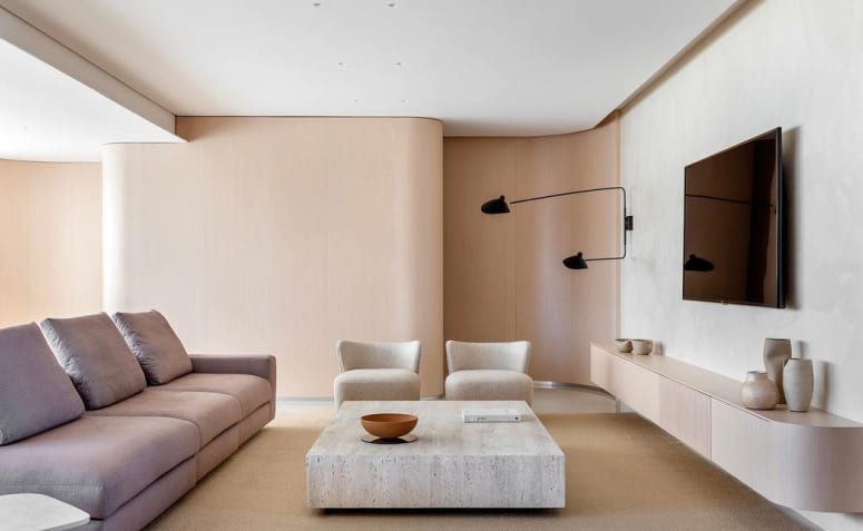 móveis minimalistas para sala