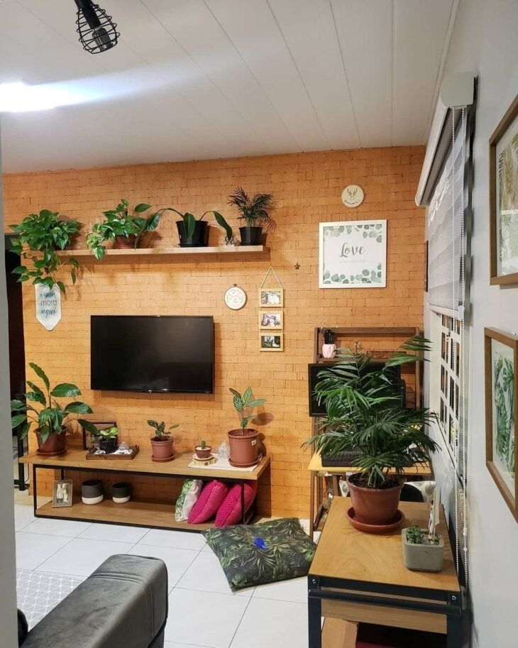 Sala rústica pequena