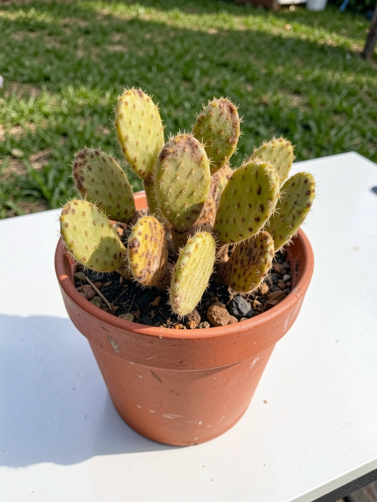 Suculenta Orelha de Coelho em vaso de barro, com folhas verdes aveludadas e pontas arroxeadas.