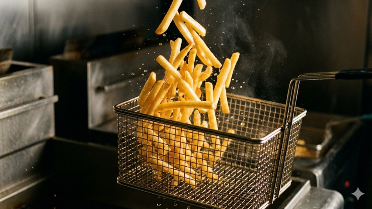melhor temperatura para fritar batata